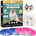 4 Pack Flea Collar for Cats, 32 Months Flea and Tick Prevention for Cats, Waterproof Cat Flea Collar, Natural Cat Flea and Tick Treatment, Adjustable Flea and Tick Collar for Cats Kittens(Blue&Pink)