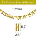 2 x STRAIGHT OUTTA 1995 Banner,Pre-Strung,Gold Paper Glitter Party Decorations for 31st Birthday Party Supplies Letters Gold ZHAOFEIHN