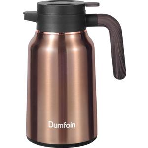 Carafes for Hot Liquids 51 oz - 12 Hour Stainless Steel Thermal Coffee Carafe-Insulated Coffee Carafes For Keeping Hot/Cold Coffee, Tea, Water, 1.5 Liter Beverage Dispenser(Gold) (50.7 Ounces)