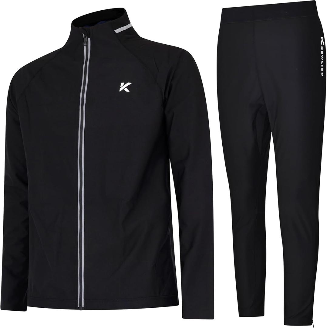 Kewlioo Men's Full Sauna Suit Shirt and Pants Combo - Heat Trapping Sweat Compression Vest & Pants, Sweat More & Look Great, Gym Workout Exercise Versatile Heat Shaper Shaper Jacket (Black, M)