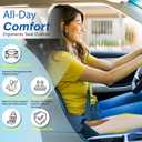 Car Seat Cushion: Ergonomic Memory Foam Car Cushion for Sciatica Pain Relief, Larger Driving Seat Pillow for Short Drivers on Long Drives - Butt Pillow for Truck, Office, Wheelchair - Beige, Standard