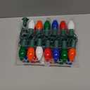 25 Foot C9 Multi Ceramic Christmas String Light Set - Opaque Bulbs - Roofline Light String - Green Wire