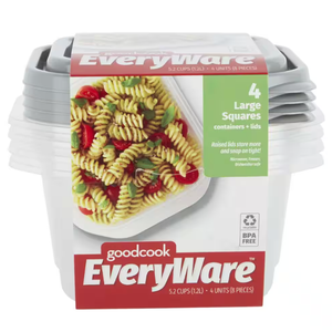 4 large containers for food