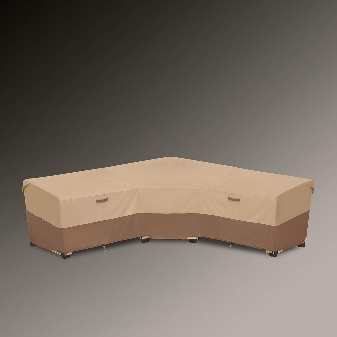 Classic Accessories Veranda's Best Waterproof V-Shape Patio Sectional Set Cover, 100 x 33.5 x 31 Inch