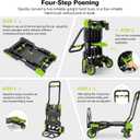 330LB Folding Hand Truck Heavy Duty Carrying, Combination of Four Wheels and Two Wheels Convertible Dolly Cart with Retractable Handle Dolly for Moving Office Carts(Green)