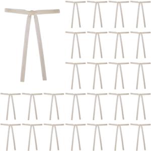 Meseey 30 Pcs White Velvet Christmas Bows 5 x 7 Inch Rustic Vintage Wedding Velvet Ribbon Gift Bows for Tree Wreath Garland Home Decor Indoor Outdoor Decorations (White)