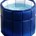 Portable Bathtub for Adult 27.5"x27.5" Collapsible Cold Plunge Bathtub Foldable No Installation Ice Bath Tub for Shower Stall, Bathroom Hot SPA Soaking Standing Tub