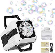 2025 Bubble Blower with LED Lights Automatic Bubble Machine Operated by USB or Battery,for Wedding/Outdoor Party Essential Toy Kids Birthday Gift