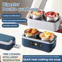 Rzlinn Electric Heated Lunch Box for Adults, 2.4L Portable Fast Heating Lunch box with 4 pcs-Food Container, 110v Double Steam Electric Food Warmer for Work, Travel, Vegetarians