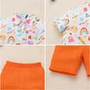 ODASDO Boys Back to School Outfit Pencil Printed Short Sleeve T-shirt Tops and Shorts Set Kids Preschool Kindergarten Clothes (White)