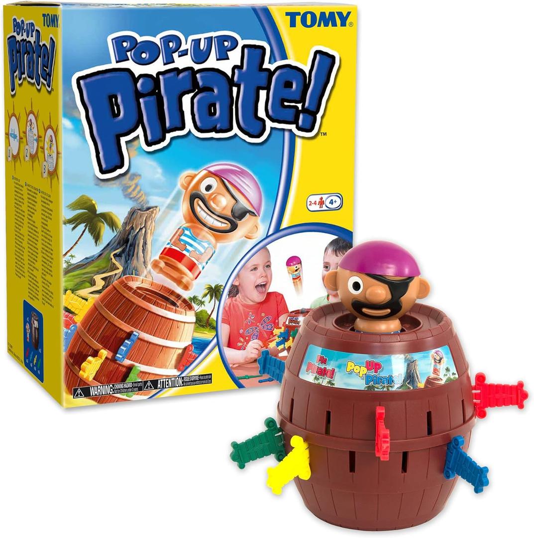 TOMY Pop Up Pirate Board Game - Family and Preschool Kids Games for Family Game Night - Winter Break Activities- Girls and Boys Games - 2-4 Players - Ages 4 Years and Up