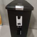 Simplehuman 40 Liter / 10.6 Gallon Slim Kitchen Step Trash Can With Secure Slide Lock, Black Plastic
