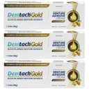 Denttach Gold Denture Adhesive, Petroleum Free Olive Oil Based Premium Denture Adhesive Cream for Full and Partial Dentures, All Day Secure Hold Denture Glue, Zinc Free, 2.4 Ounce (Pack of 3)