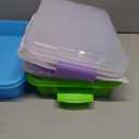 SailStart 4 Qt (3.8L) Sensory Bin With Lid - 3 Pack, Stackable Storage Sensory Bins with Lids, Portable Sandbox, Organizers Sand, Arts, Crafts, (Blue, Green, Purple)