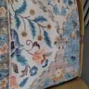 9x12 Area Rug Large Machine Washable Rug for Living Room Moroccan Trellis Accent Rug Stain Resistant Non-Slip Carpet Farmhouse Vintage Distressed Floral Floor Cover for Bedroom, Blue/Taupe