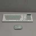 Wireless Keyboard and Mouse Combo, Full-Sized Wireless Keyboard and Adjustable DPI Mouse, 2.4GHz USB Receiver, Silent Keyboard and Mouse for PC, Windows, MAC, Desktop, Laptop (Avocado Green)