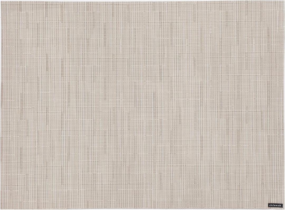 Chilewich Bamboo Placemats Set of 4, Woven Rectangle Placemats | Reusable, Stain-Resistant, Indoor/Outdoor Tabletop Protection, 19" x 14", Chino