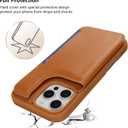 iCoverCase Compatible with iPhone 16 Pro Wallet Phone Case with Card Holder for Women Men, [RFID Blocking] Card Slots PU Leather Protective Wallet Case 6.3 Inch (Light Brown)