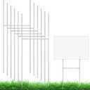 6 Pack Yard Sign Stakes Metal, 17X8 INCH Heavy Duty Yard Sign Stands, H Frame Stakes for Yard Signs for 4/5/6 mm Corrugated Plastic Sign, Estate Garage Sales, Lawn Sign, Easter Outdoor Decor