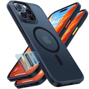 TORRAS Stronger Magnetic & Shockproof for iPhone 16 Pro Case, Military Grade Drop Protection, Compatible with MagSafe, Camera Control Button, Cover for iPhone 16 Pro Case Slim, Translucent Matte Black