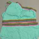 Women High Waisted Bikini Set - One Shoulder Two Piece Swimsuits Color Block Bathing Suits with Swimwear Bottom Size XL