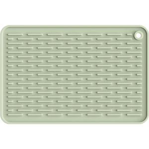 ME.FAN Silicone Dish Drying Mat for Kitchen Counter, Dish Drying Pad for Sink, Refrigerator or Drawer, Countertop Protection Pad S - 12'' x 8'' - Desert Sage