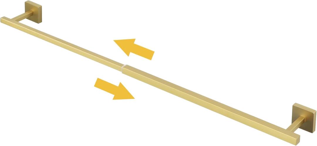 Alise Bathroom Towel Bar, Adjustable 17-30 Inch Single Towel Racks SUS304 Stainless Steel Towel Holder, Towel Racks for Bathroom Wall Mounted Towel Rack Brushed Gold