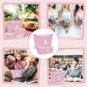 Personalized Initial Makeup Bag Set, 3pcs Monogram Makeup Bag with Large & Small Pouch and Waist Bag, Initial Makeup Bag Organizer for Travel, Luggage, Daily Use and Cute Gifts (B)