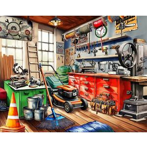 Springbok Tool Man's Garage 1000 Piece Puzzle for Adults - Colorful Garage Filled with a Handyman's Gear
