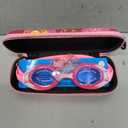 Kids Swim Goggles Age 2-6, Toddler Goggles No Hair Pull,Child Goggles Padded HeadBand (2pk Kids - Pink / Blue Fish)