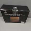 ENOKING Magnetic Knife Block with Acrylic Shield 12 x 9 Inches, Double Side Kitchen Knife Holder without Knives- Acacia Wood Universal Knife Storage Organizer with Powerful Magnet for Kitchen Counter