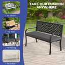 IPYNBAP Outdoor Bench Cushions for Outdoor Furniture, 42x18x3 Inch, Waterproof Bench Pillow, Fade Resistant Long Bench Seat Pads for Garden, Indoor, Porch Swing, Dark Grey