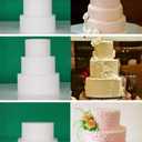 Crafare 3 Tiers Round Foam Cake Dummies Set 4" 6" 8" White Fake Practice Cake Dummy 9 Inch Tall for Christmas Wedding Supplies Baby Shower Birthday Cake Decorating Display
