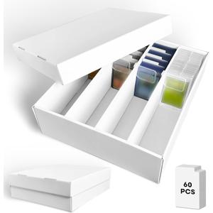 Fageverld 2-Pack Trading Card Storage Box, 3200 Count Cardboard 4 Row Card Box for MTG TCG Baseball Sports Cards Collection, Top loader Storage Boxes, includes Card Dividers & Stoppers