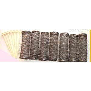 2 Packs (14 total) MEDIUM BRUSH ROLLERS & PINS Hair Curlers Bristles 2 1/2"x 3/4" NEW