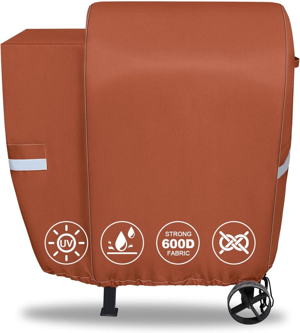 73700 Grill Cover for Pit Boss 700FB, Lexington 540 and Lexington 500, Classic 700 Wood Pellet Grills, 600D Waterproof Fade Resistant BBQ Grill Cover with Elastic Drawstrings, Brown