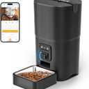 PAPIFEED Automatic Cat Feeder with Camera, 6L Cat Food Dispenser with App, 2.4G WiFi Timed Cat Feeder for Dry Food, 2-Way Audio, Smart Pet Feeder for Small Dog, 10 Meals/Day, 12 Portions/Meal (Black)