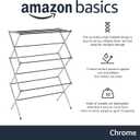 Amazon Basics Foldable Portable Metal Clothes Drying Rack for Indoor Air Drying, Energy Saving, 14.5 x 29.5 x 41.8 inches, Chrome Silver