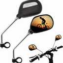 Bike Mirrors, 2Pcs Bicycle Large Wide Angle 360Adjustable -Bicycle Mirrors for Handlebar 22-26mm, for Mountain Road Bike Motocycle (Black)