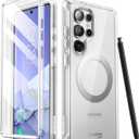 i-Blason Clear Case for Samsung Galaxy S25 Ultra Case MagSafe with Built-in Screen Protector [Support Fingerprint ID & Wireless Charger] Full-Body Slim Style Magnetic Phone Case for S25 Ultra, Clear