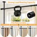 Room Divider Curtain Rod - Heavy Duty Adjustable Curtain Rod for Room Separation, Privacy Room Divider for Bedroom, 10-11ft(H) 58-116inch(W),Easy Install Wall Divider Curtain Rod, Black