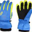 JEELAD Kids Snow Gloves - Winter Ski & Snowboard Gloves for Boys & Girls (XS (3-5 years old), A-Blue)