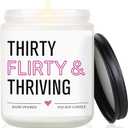 30th Birthday Gifts for Women, 1996 30th Birthday Decorations Idea for Her Him, Thirty Flirty and Thriving Decoration Candle, 30 Year Old Bday Gifts for Sister Daughter Friend Bestie Coworker Wife