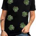 SELINK Womens Summer Short Sleeve Tops Halloween Sequin Pumpkin Printed T Shirts Casual Basic Graphic Tees, Size XL