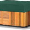 Covermates Classic Square Hot Tub Cover - All-Weather Water-Resistant Spa Protector - Durable 12-Gauge Vinyl Heavy-Duty Outdoor Spool Shield with Elastic Hem, 92W x 92D x 14H, Green