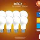 GE Relax 8-Pack 60 W Equivalent Dimmable Soft White A19 LED Light Fixture Light Bulbs