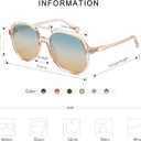 Retro Polarized Aviator Sunglasses Womens Men Vintage Double Bridge Square Sun Glasses AP3606 (P6 Black/Grey & Brown/Green)