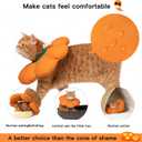 Cat Cone Collar,Cute Waterproof Recovery Collar,Anti-Bite Lick Wound Healing Safety Elizabethan e Collar for Cats,Orange Pumpkin Cat Halloween Costume, M