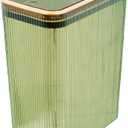 Glad Bathroom Trash Can, 2.6 Gallon (10L) - Slim Plastic Waste Basket with Pop-Up Lid and Bag Ring - Colored Clear Trash Can for Bedroom, Office, College Dorm - Green