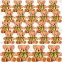 HyDren 24 Pcs Valentines Day Bears Bulk 8 Inch Bears Stuffed Animals Small Soft Bear Plush Stuffed Toy with Bow Tie for Birthday Wedding Valentine Party Gift Favors(Light Yellow)